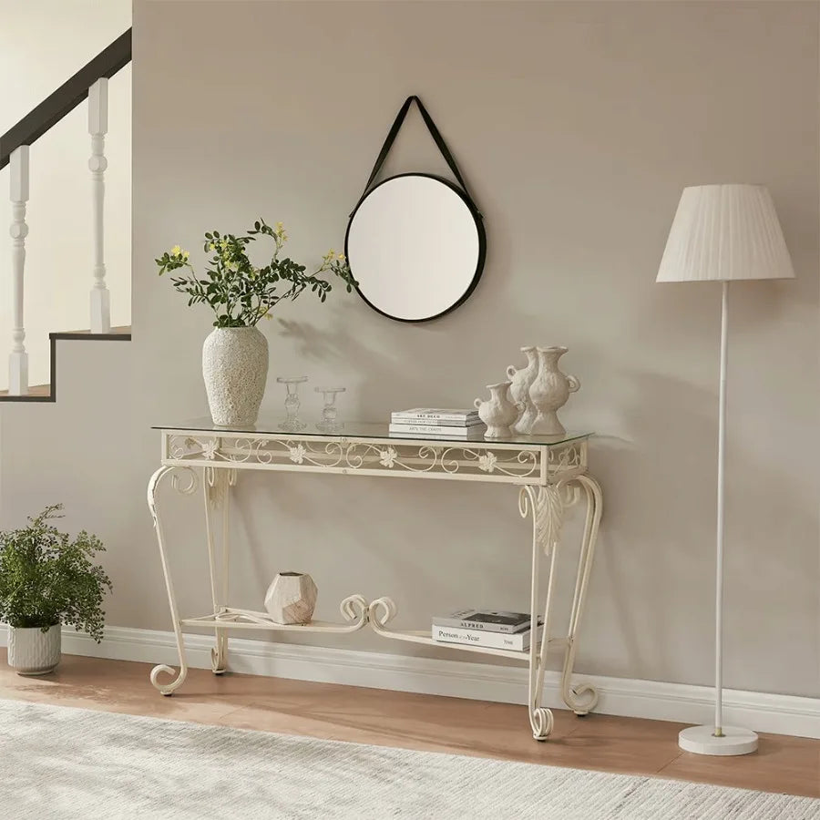 Tempered Glass Console Entrance Table