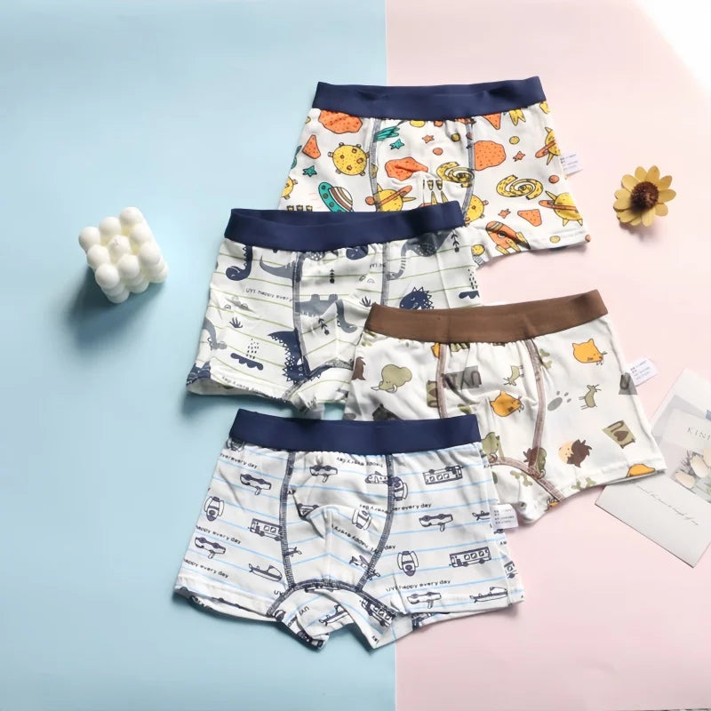 8PC Boys Boxer Cotton Underwear Teenager Cartoon