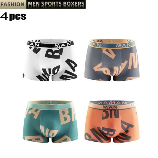 4Pcs Men Seamless Breathable Underwear Plus Size