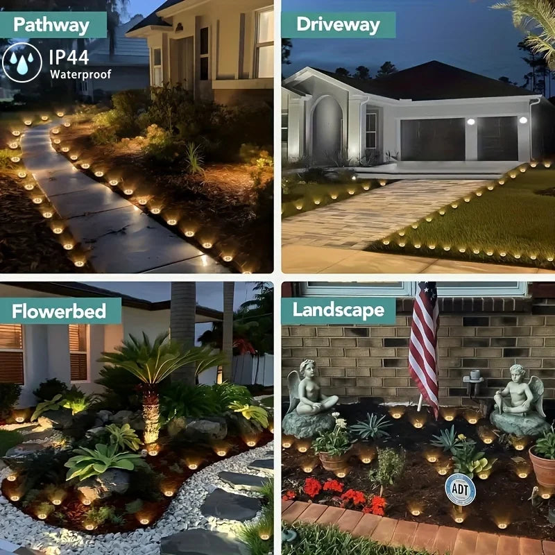 8 Pcs Solar Power Garden Deck Light Spotlight