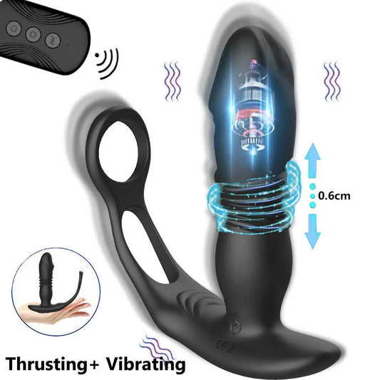 Male Prostate Massager Vibrator Thrusting Anal Plug