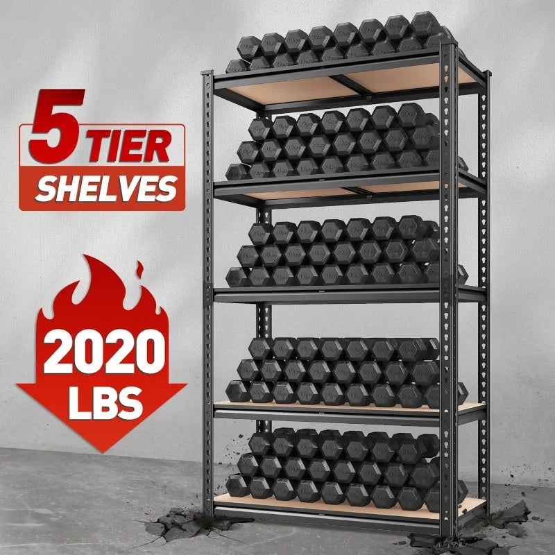 2020LBS Storage Shelves 5 Tier Heavy Duty, Adjustable
