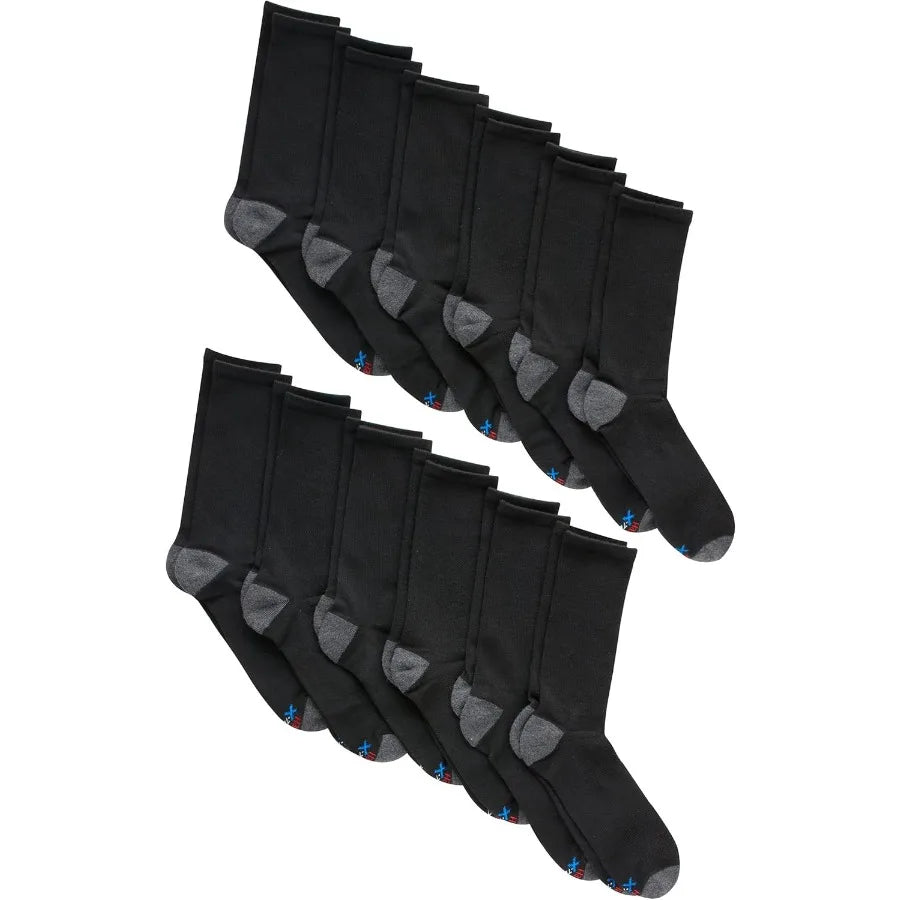 12 Pack Lightweight Crew and Ankle Socks for Men