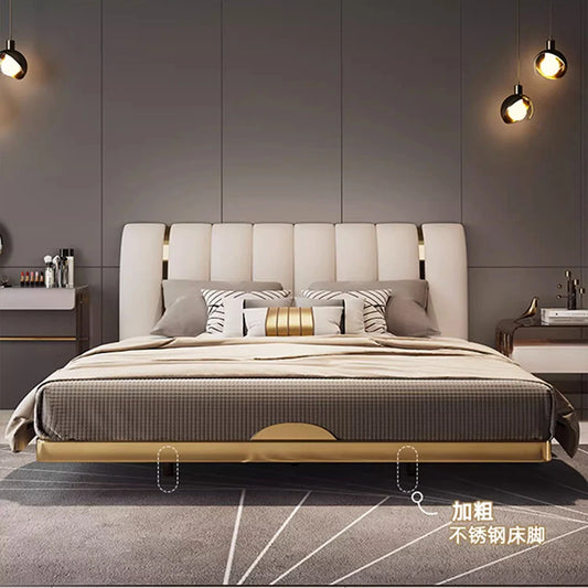 MINGDIBAO Modern Genuine Leather Suspended Bed