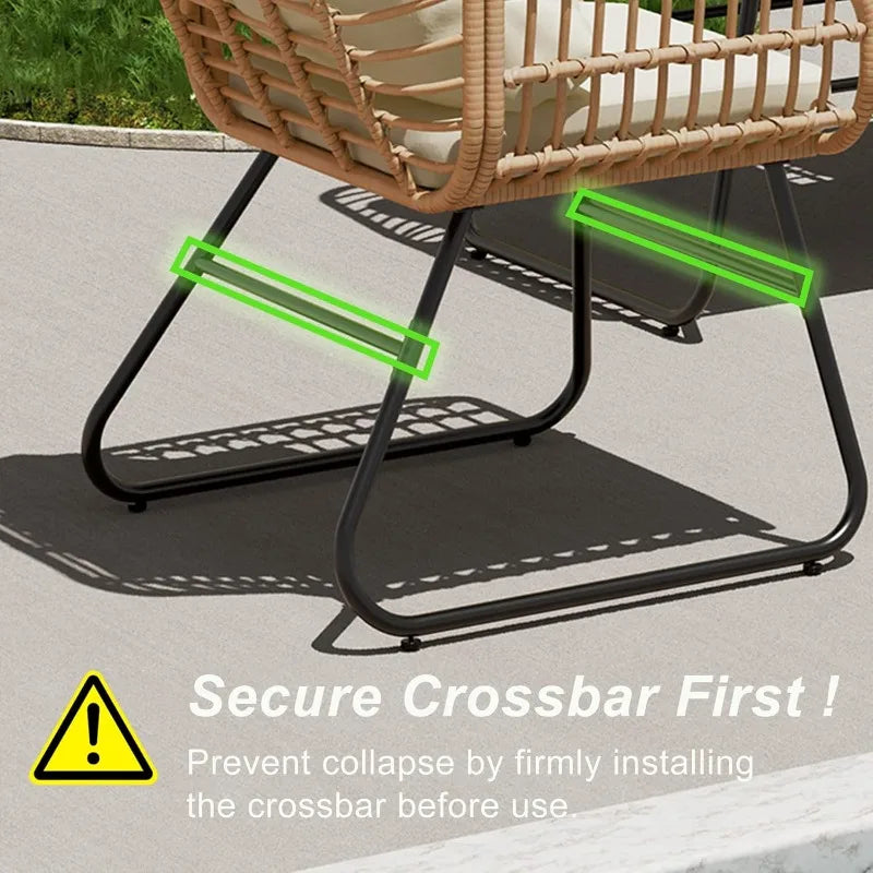 4-Piece Patio Furniture Set with Cushions & Tempered Glass Table