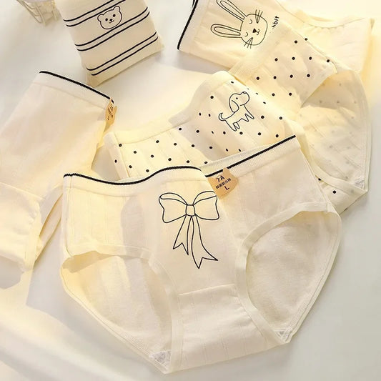 5PCS Girls Cotton Antibacterial Breathable Comfort Briefs Panties