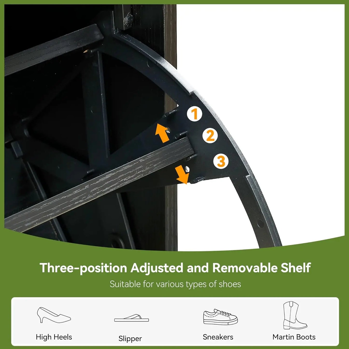 Freestanding Shoe Rack Storage Cabinet With Metal Legs