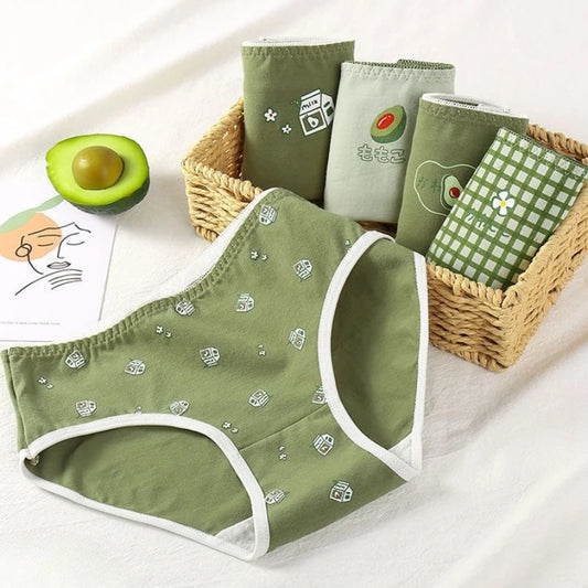 5PCS Girls Cotton Breathable Cartoon Panties
