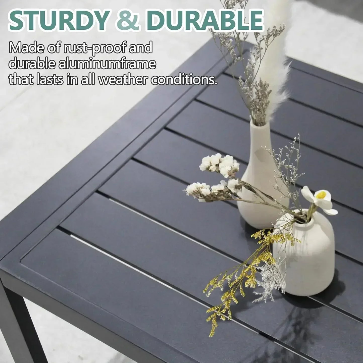 5 Piece Modern Aluminum Patio Furniture Set