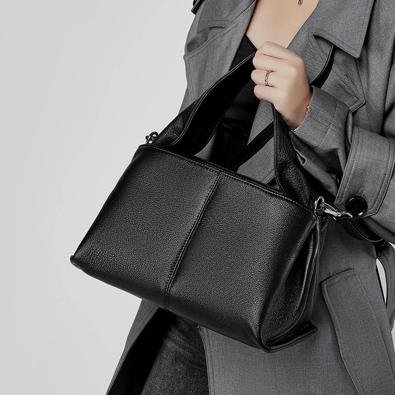Hifashion Cowhide Genuine Leather Tote Handbags Women