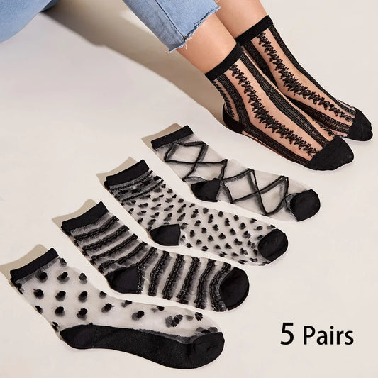 5 Pairs Women's Lace Ankle Sock