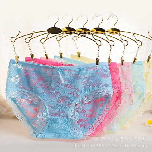 10 Pcs New Girls Low Waist Briefs Undunderwear Teenage Transparent