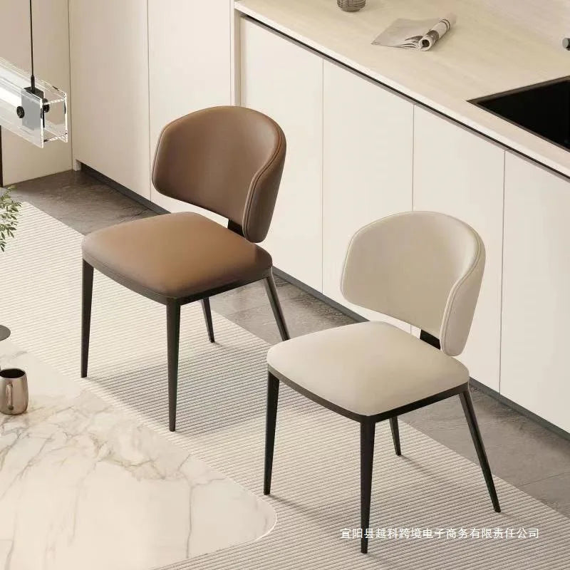 Cat scratch leather dining chair modern