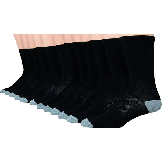 12 Pack Lightweight Crew and Ankle Socks for Men