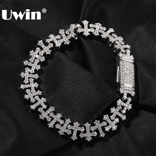 Mens Cubic Zirconia Cross Chain Fashion Jewelry