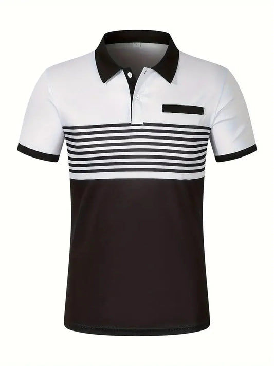 Short Sleeved Men's Casual Polo shirt, V-neck