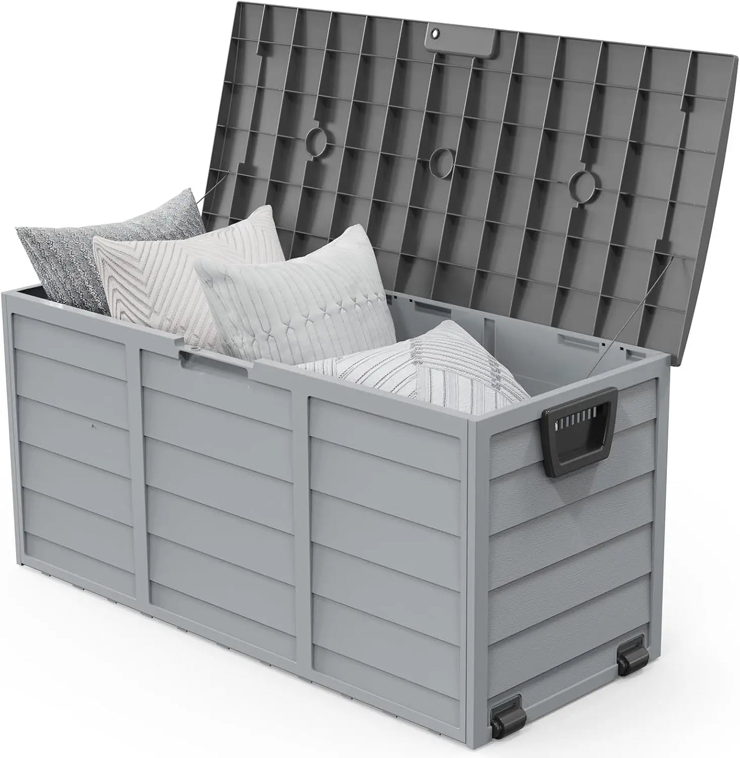 75 Gallon Outdoor Storage Box, Lockable Plastic