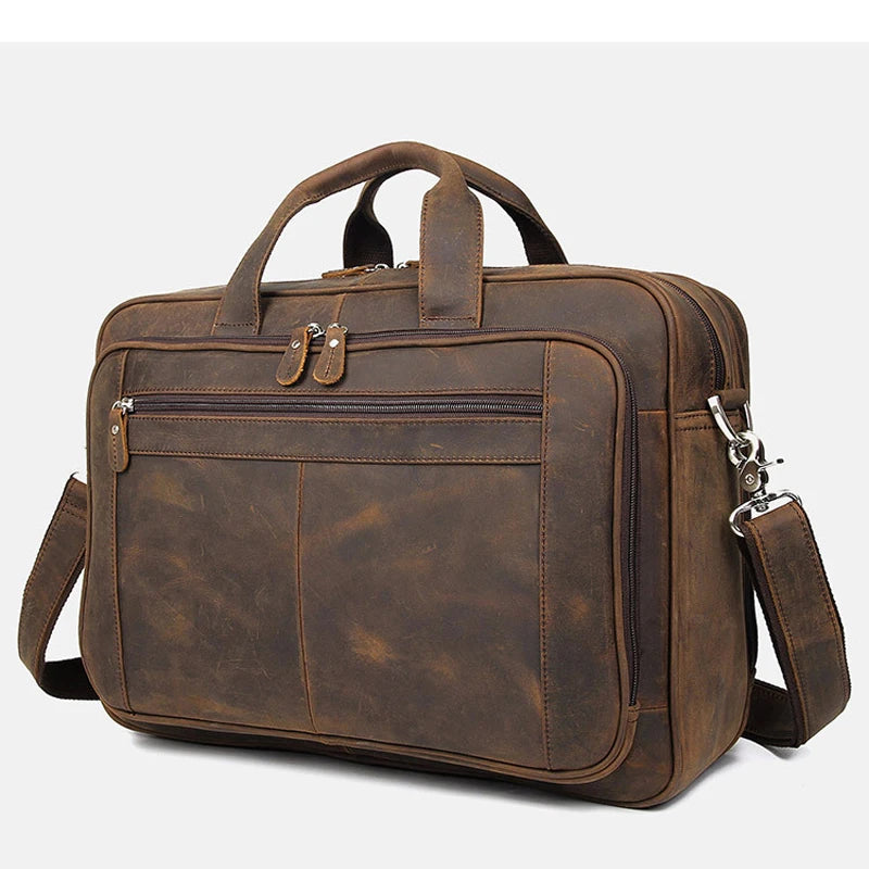 Genuine Leather Men Briefcase Business Bag