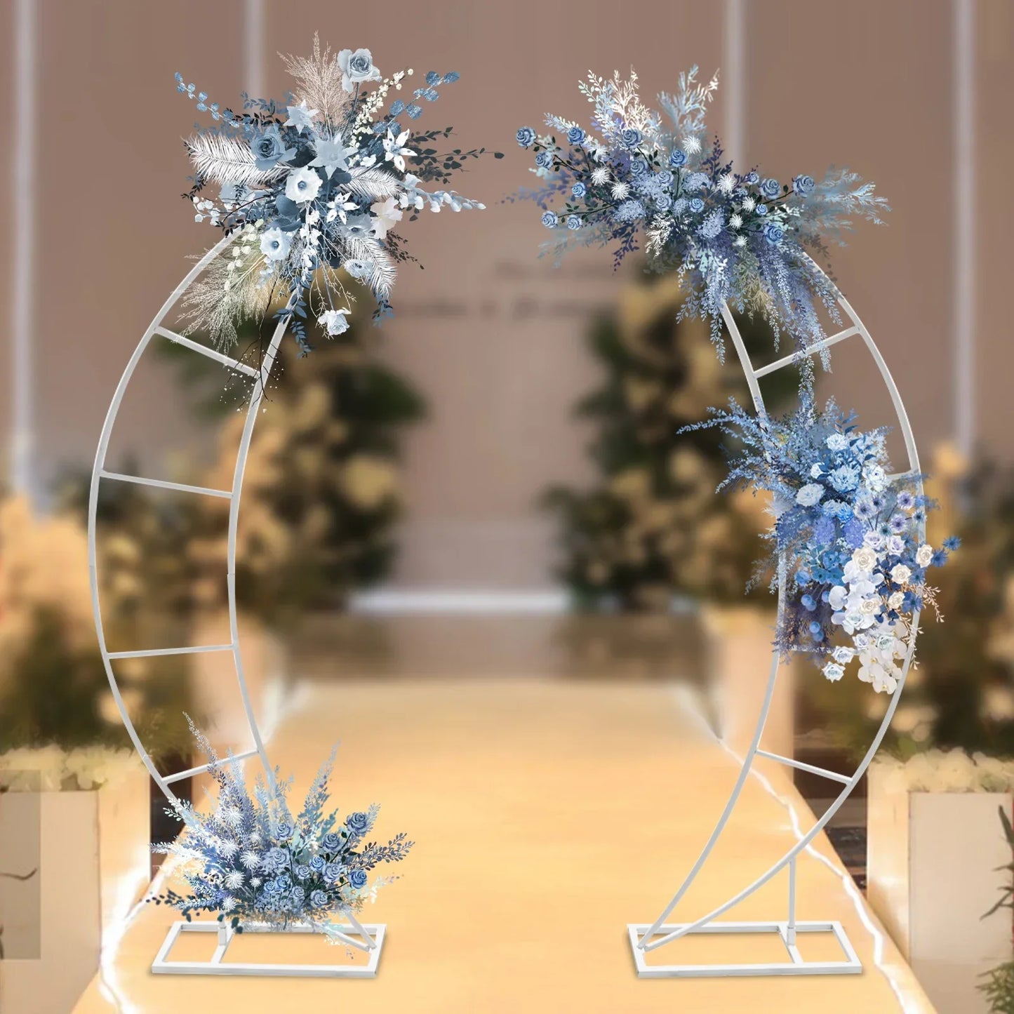 2PCS Crescent Moon Wedding Arch Frame White