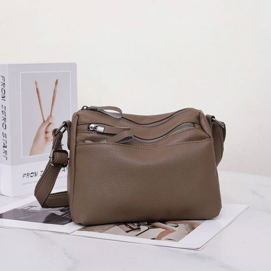 Women's Genuine Leather Crossbody Bag, Organizer Tote,