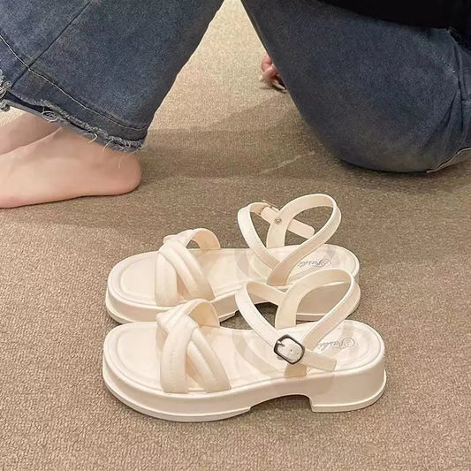 Classic Sandals for Women Upper Elastic Closure
