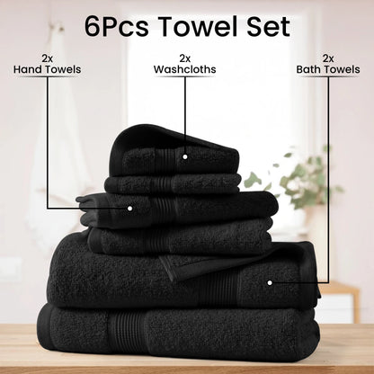 Lux Decor 6-Piece Bath Towel Set, Absorbent