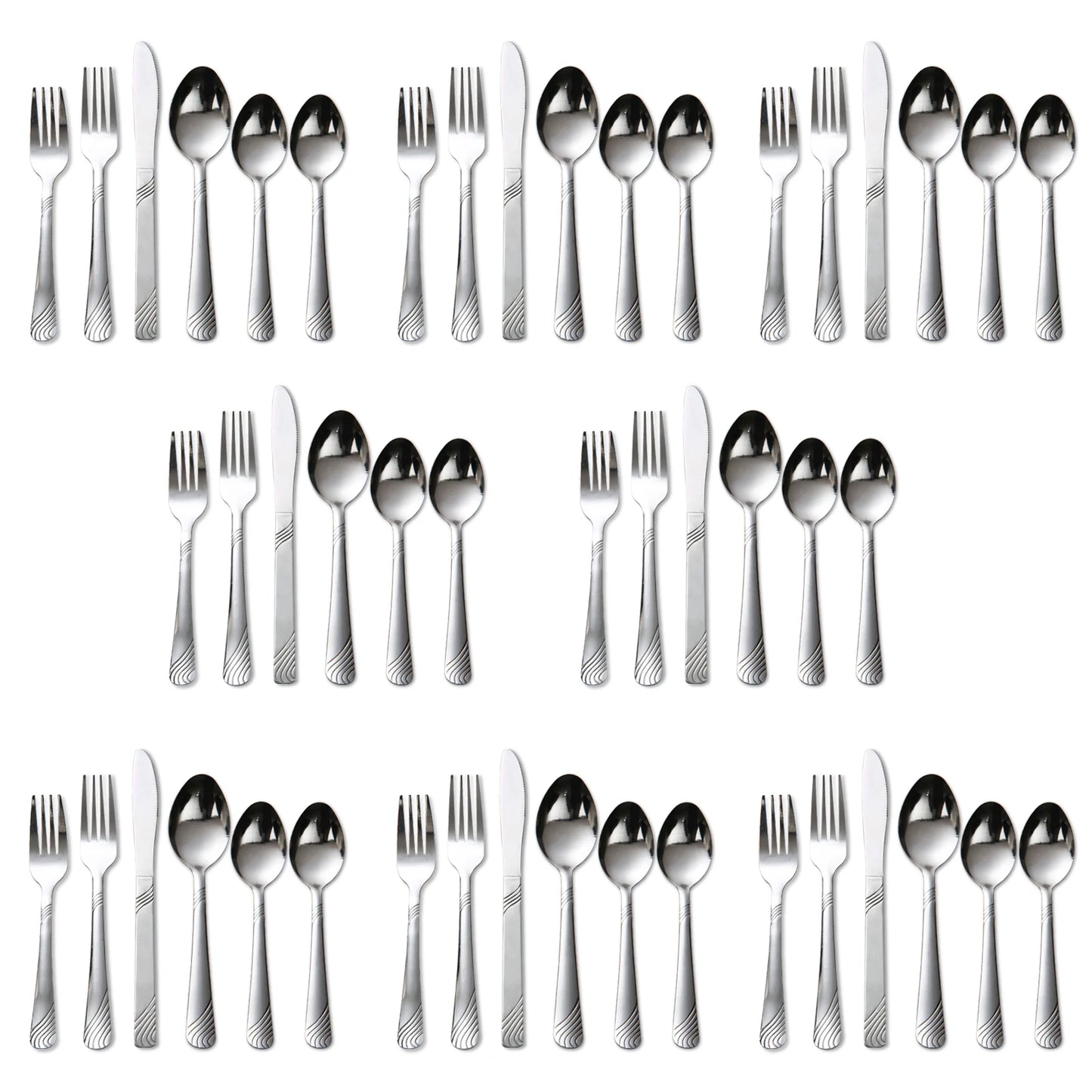 48Pcs Flatware Set Stainless Steel Knife Fork Spoon