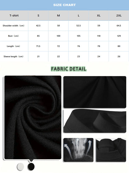3 Piece Black Cotton Short Sleeve Men's T Shirt Set