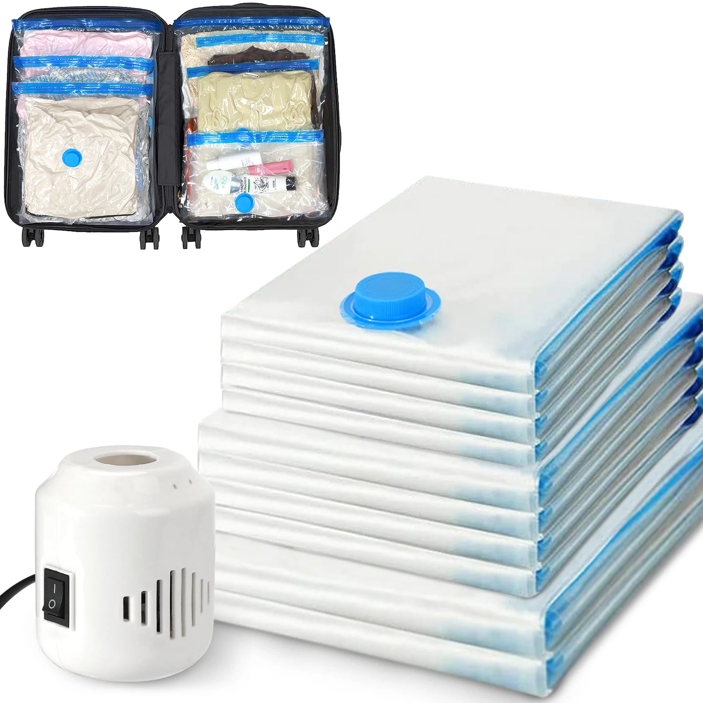 Vacuum Storage Bags with Electric Pumps (S/M/L)