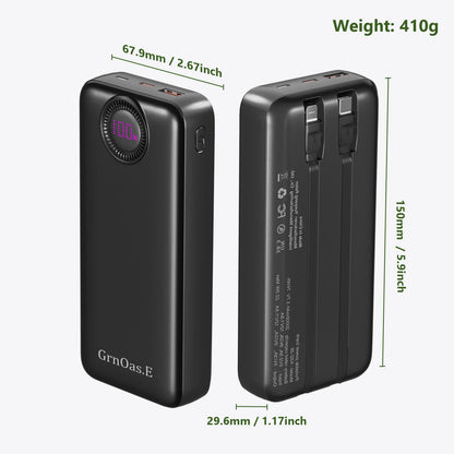 Portable Charger Power Bank for iPhone 16/15 Series Samsung Galaxy