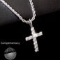 Iced Out Crystal Zircon Cross Pendant Necklace