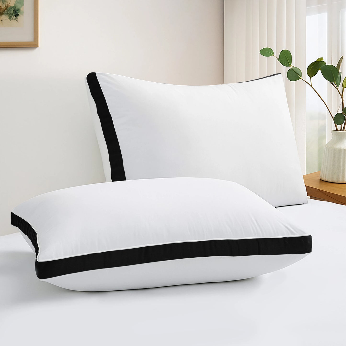 Lux Décor Bed Pillows- Set of 2 - Hotel Quality
