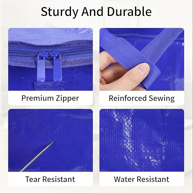 6 Pack Extra Large Moving Bags Heavy Duty Zippers