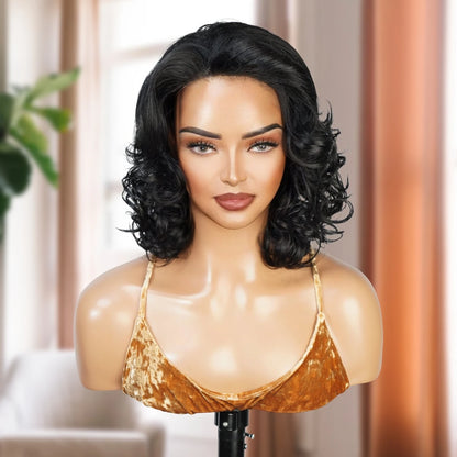 Body Wave Short Half Wig Glueless Wear and Go