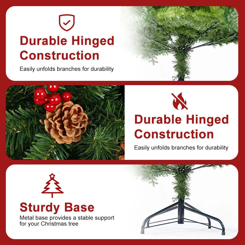 Classic Pine Artificial Christmas Tree Metal Hinges