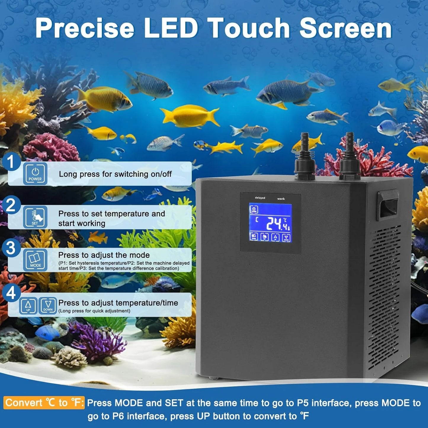 Aquarium Chiller for Fish Tank with Remote Control Pump