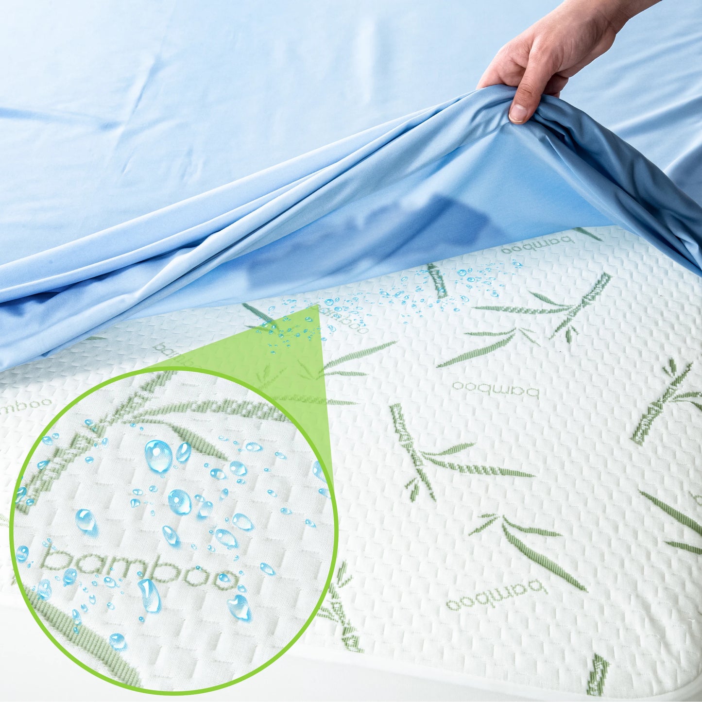 Lux Decor Bamboo Mattress Protector Waterproof Fitted