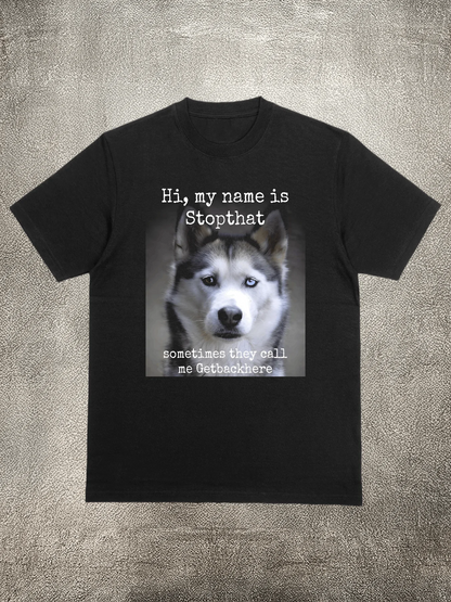 Men's Husky Funny Name Pattern T shirt
