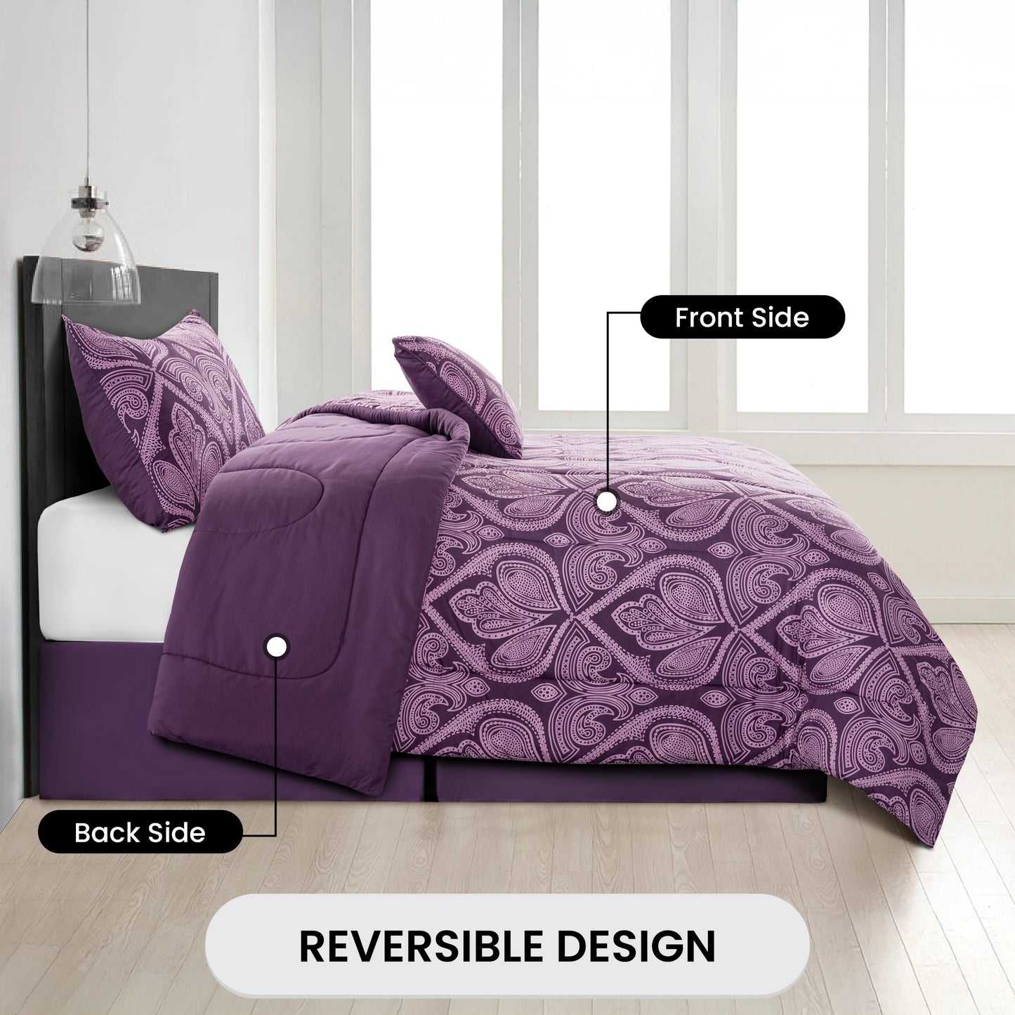Lux Décor 5-Piece Reversible Comforter Set
