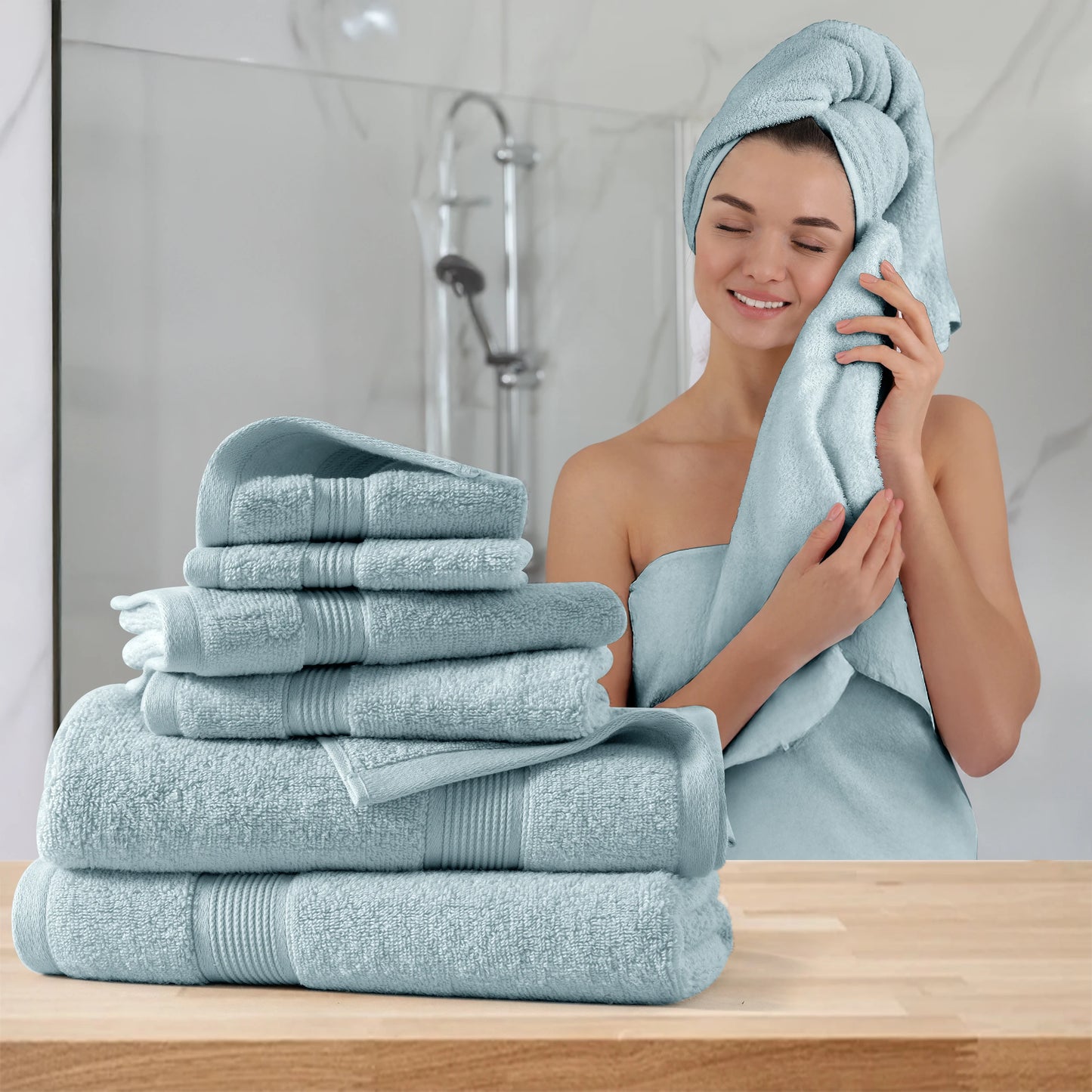 Lux Decor 6-Piece Bath Towel Set, Absorbent