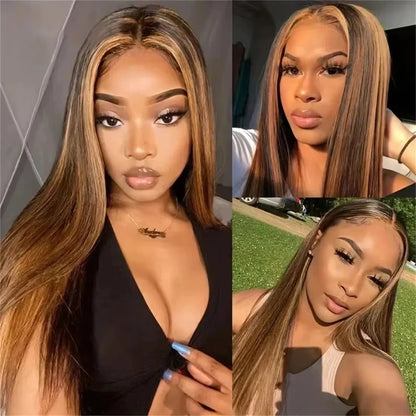 Highlight Bone Straight Lace Front Human Hair