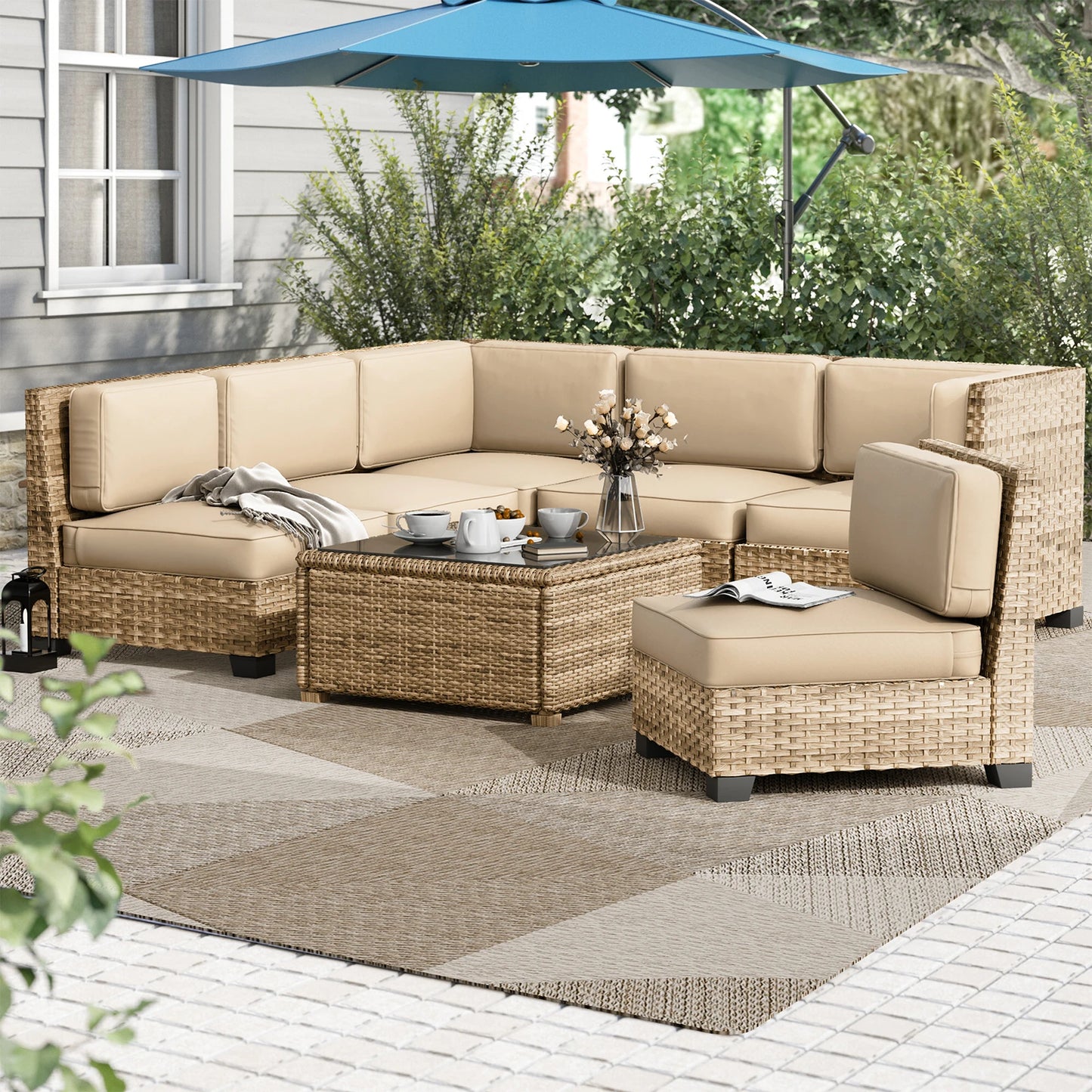 14 Piece Sofa Cushion Set High Density Foam Waterproof