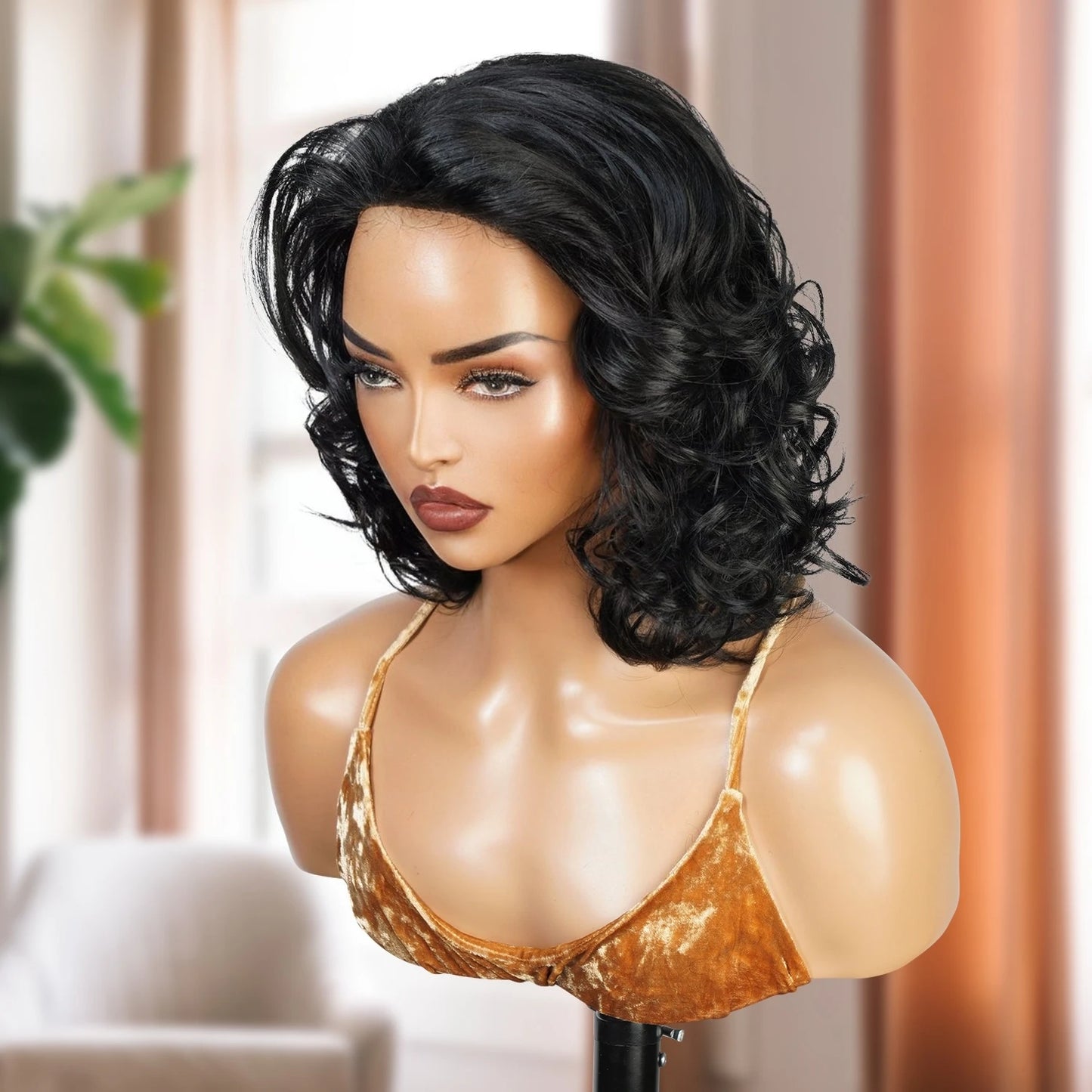 Body Wave Short Half Wig Glueless Wear and Go