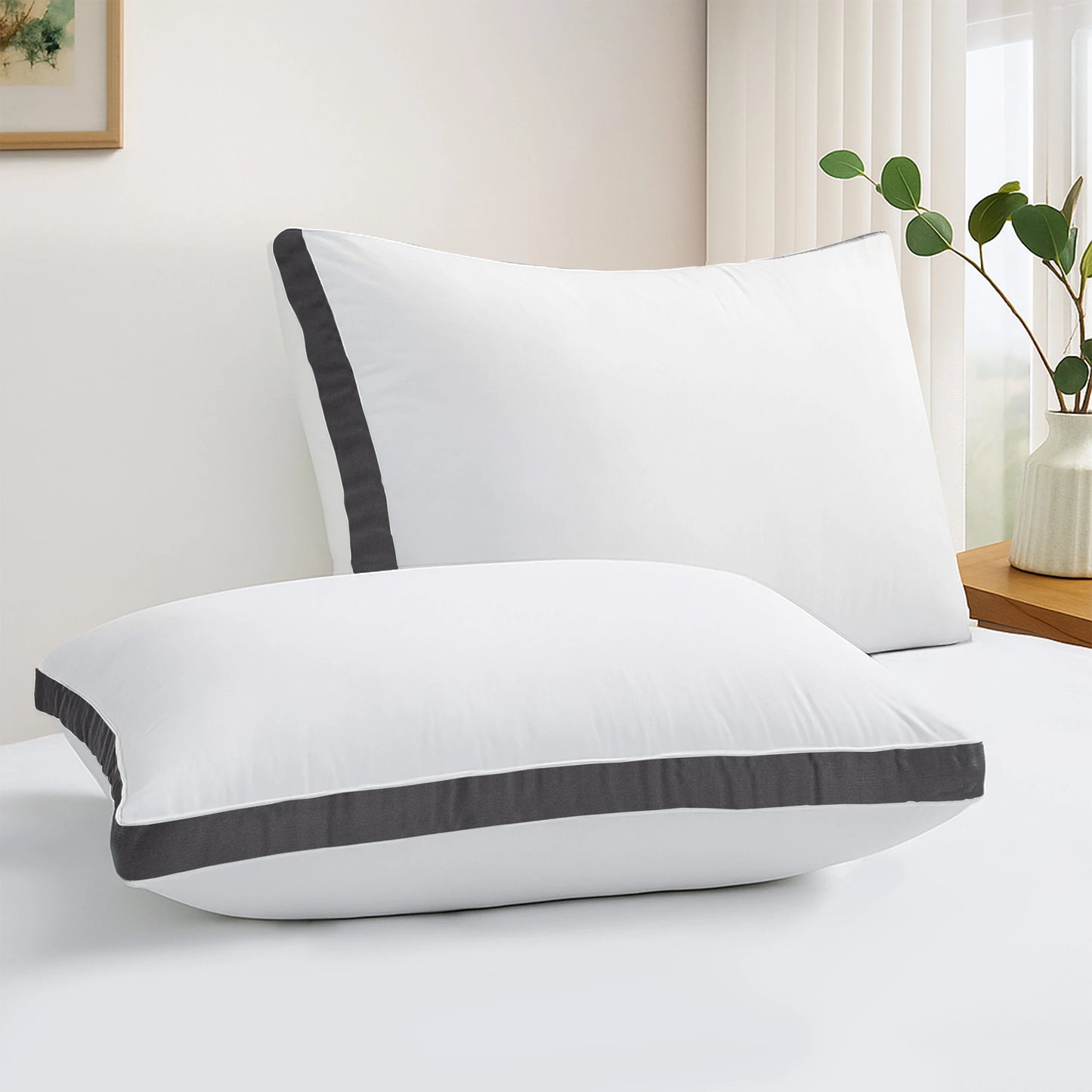 Lux Décor Bed Pillows- Set of 2 - Hotel Quality