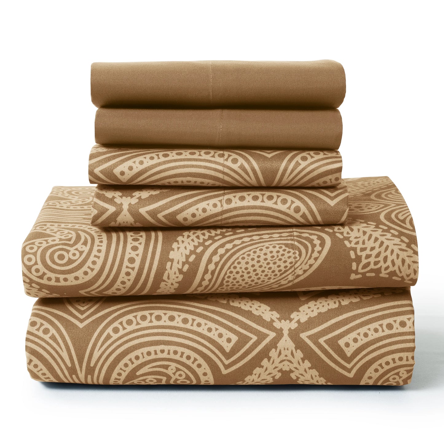 Lux Decor 6Pc Paisley Sheet Set – Soft Microfiber, Wrinkle-Free, Luxurious Printed Bed Sheets