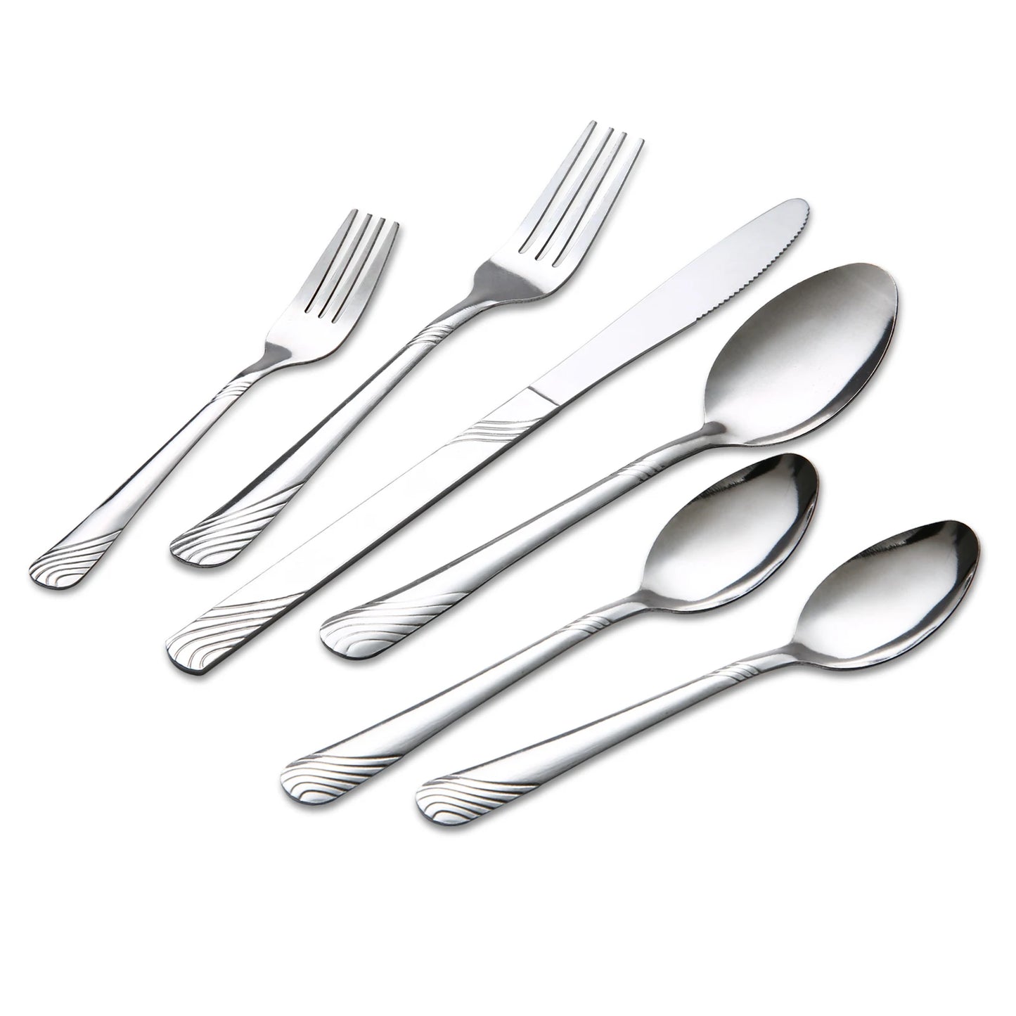 48Pcs Flatware Set Stainless Steel Knife Fork Spoon