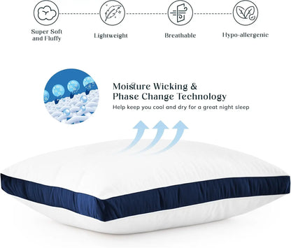 Lux Décor Bed Pillows- Set of 2 - Hotel Quality