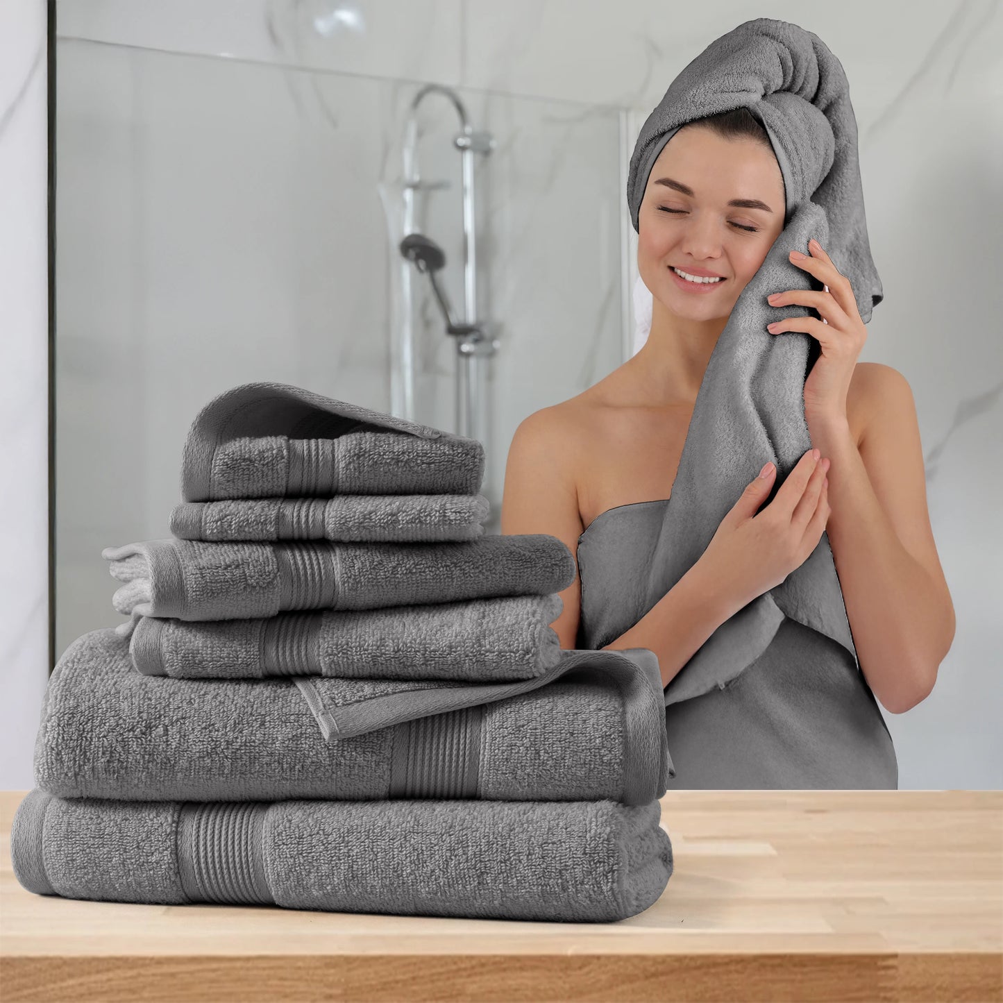 Lux Decor 6-Piece Bath Towel Set, Absorbent