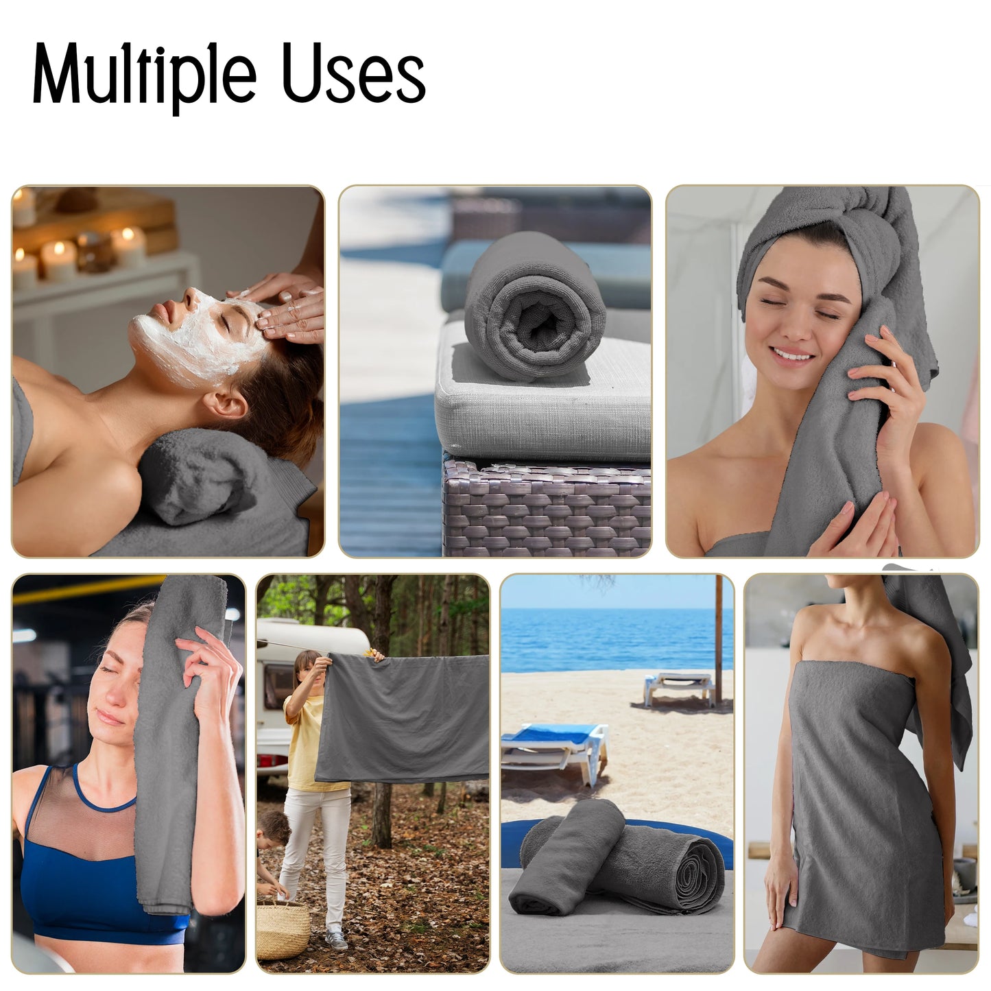 Lux Decor 6-Piece Bath Towel Set, Absorbent