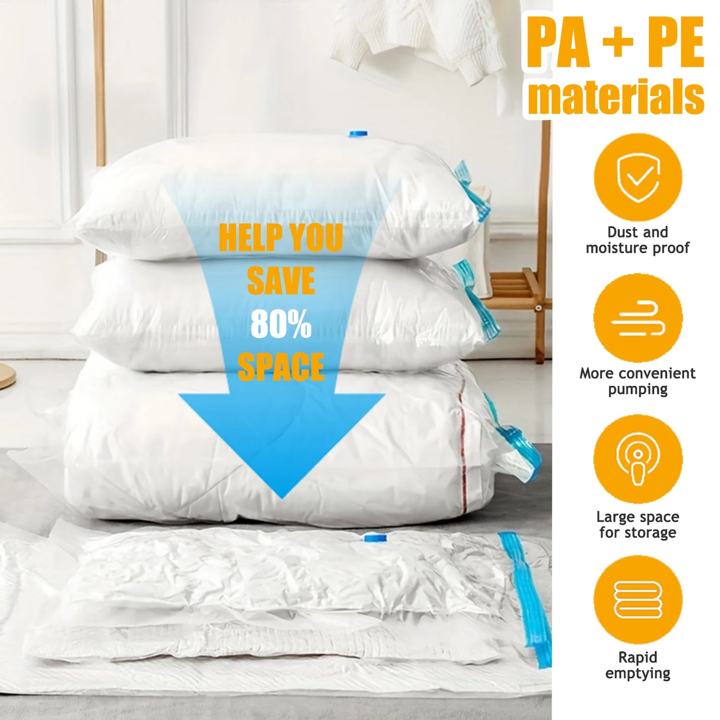 Vacuum Storage Bags with Electric Pumps (S/M/L)